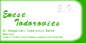 emese todorovics business card